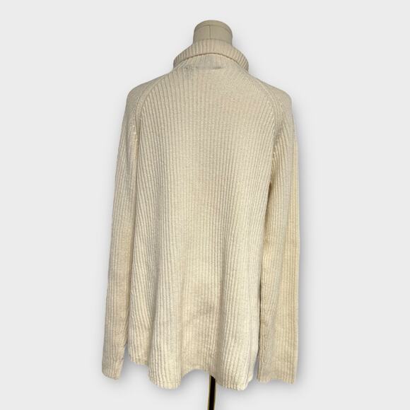 Theory Moving Rib Cashmere Foldover Collar Turtleneck Sweater Size Small - Picture 4 of 8